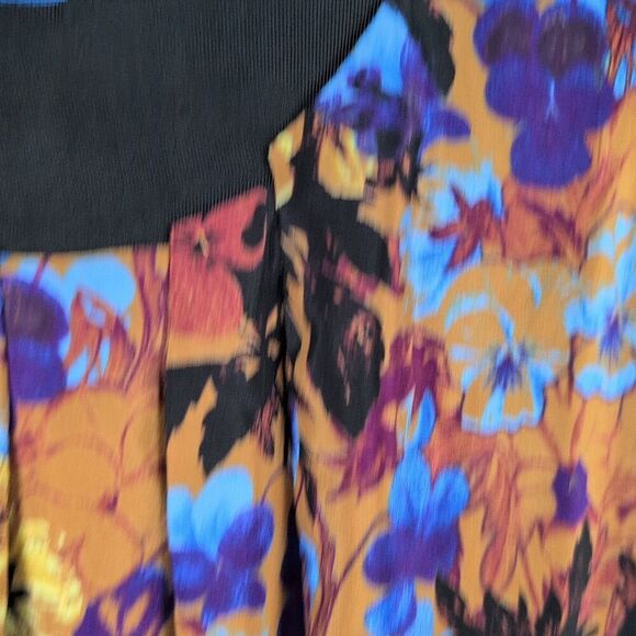 Anthropologie MAEVE Pintura 100% Silk Shift Dress Size XS Floral Short Sleeve - Picture 5 of 9